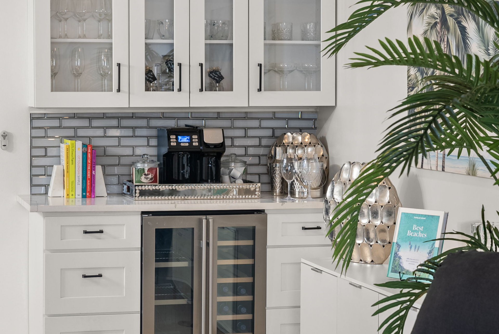 Guest coffee bar set up in the rental